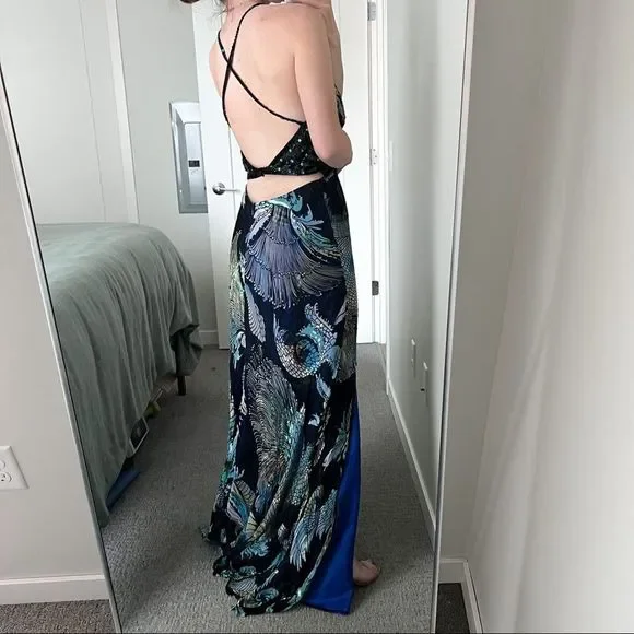 Dave & Johnny By Laura Ryner Silk Cut Out Gown Size 7/8 - Picture 3 of 10